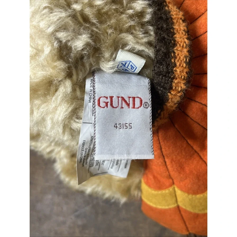 Vintage GUND Teddy Bear Turkey Sweater Tail Feathers Fall Thanksgiving 9